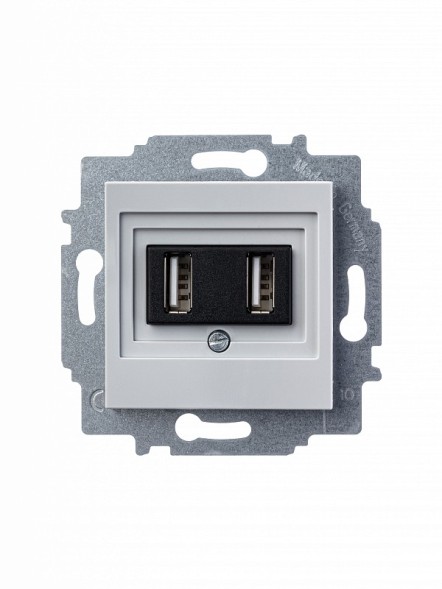 USB зарядка ABB Levit серый двойная 2CHH290040A6016 5014H-A00040 16W