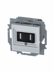 USB зарядка ABB Levit серый двойная 2CHH290040A6016 5014H-A00040 16W