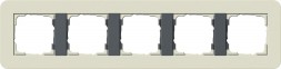 Рамка Gira E3 с антрацитовой подложкой Песочный / Антрацит 5 постов 0215427
