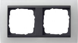 Рамка Gira Event Белый / Черный 2 поста 021224