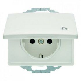 Штепсельная розетка Berker Arsys полярная белизна с блеском SCHUKO с откидной крышкой 47470069