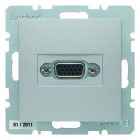 Розетка VGA Berker S.1 алюминевый матовый 3315401404