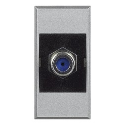 Axolute Гнездовой TV разъем типа F, сопротивление 75 Ом, резьбовое соединение, 1 модуль, цвет алюминий Bticino HC4269F