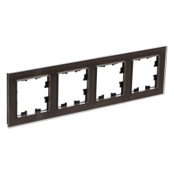 Рамка Schneider Electric Atlasdesign четверная Nature мокко стекло ATN320604