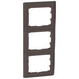 Рамка Legrand Galea Life Темная кожа 3 поста вертикальная 771999