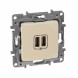 Зарядное устройство Legrand Etika слоновая кость с двумя USB разьемами 240В/5В 2400мА 672394