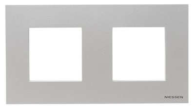 Рамка ABB Zenit Серебро 2 поста 2CLA227200N1301 N2272 PL