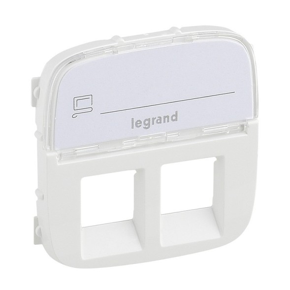 Лицевая панель Legrand Valena ALLURE Белая для двойных розеток телефонных/информационных с держателем маркировки 755485