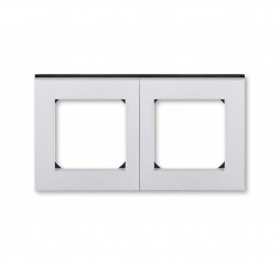 Рамка ABB Levit Серебро / Дымчатый чёрный 2 поста 2CHH015020A6070 3901H-A05020 70W