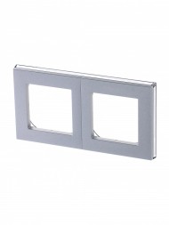 Рамка ABB Levit Серебро / Дымчатый чёрный 2 поста 2CHH015020A6070 3901H-A05020 70W
