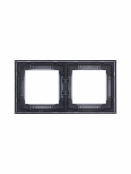 Рамка ABB Levit Серебро / Дымчатый чёрный 2 поста 2CHH015020A6070 3901H-A05020 70W