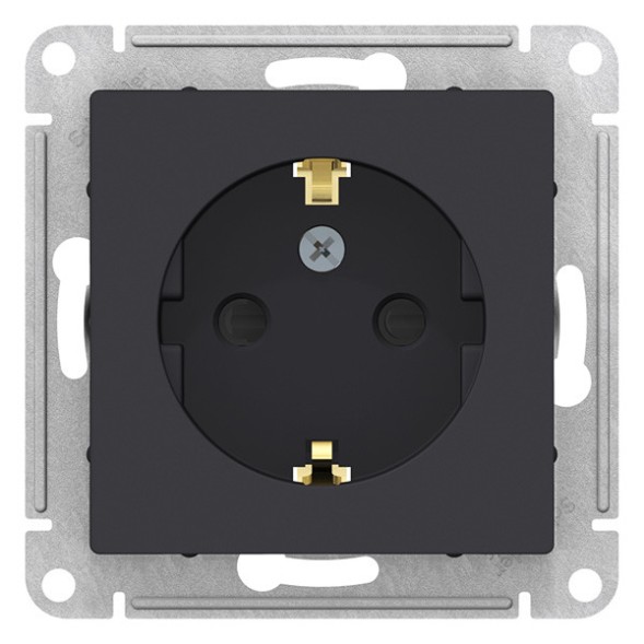 РОЗЕТКА с заземлением со шторками, 16А, механизм, быстрозажим. клем., КАРБОН Schneider Electric Art Gallery GAL001045S