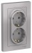 Розетка Schneider Electric Atlasdesign Алюминий двойная с заземлением, 16А, в сборе ATN000324