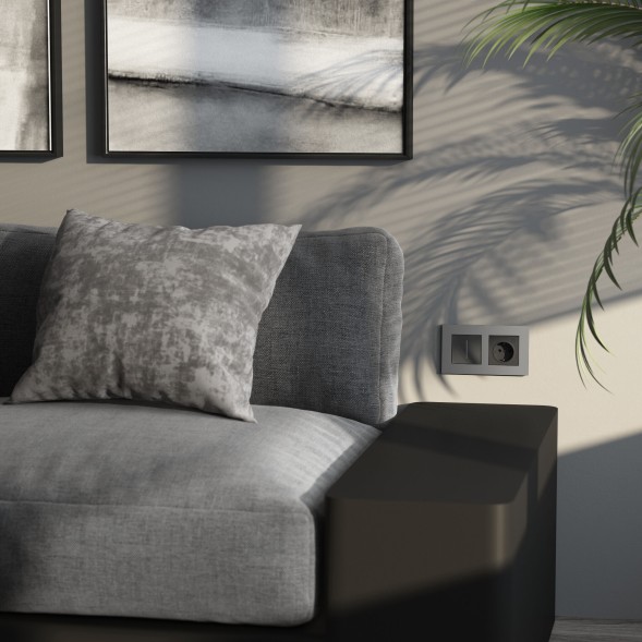 Рамка из поликарбоната на 2 поста Slab серебро софт Werkel W0022965