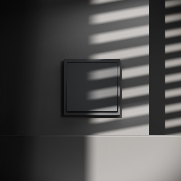 Проходной переключатель встраиваемый VOLTUM S70 одноклавишный 10А, (графит)