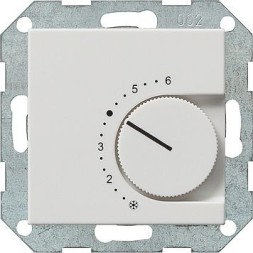 Терморегулятор Gira белый матовый с размыкающим контактом 24V/10 (4)A 039127