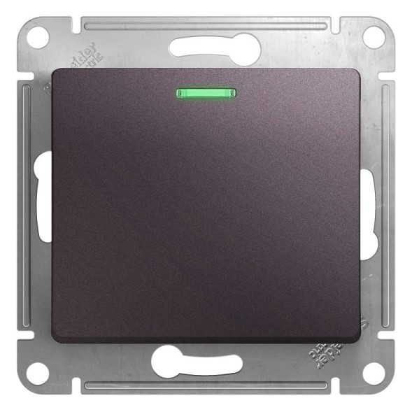 1-клавишный Переключатель с подсветкой,сх.6а,10AX, механизм Schneider Electric Glossa Сиреневый туман GSL001463