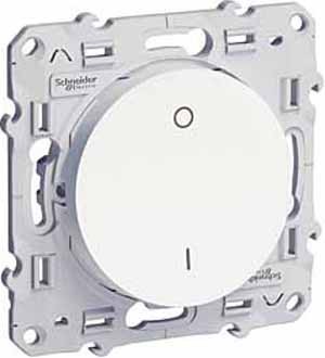 Двухполюсный Выключатель Schneider Electric Odace белый 16А S52R262