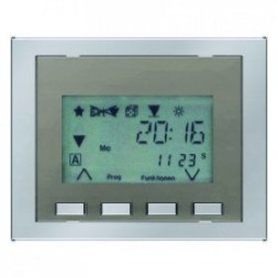 Таймер Berker K.5 RolloТec "Комфорт" с дисплеем и подключением датчика стальной лак K.5 17757004