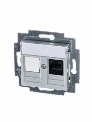 Розетка телефонная ABB серый Levit RJ45 категория 5e и заглушка 2CHH295117A6016 5014H-A51017 16W