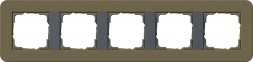 Рамка Gira E3 Умбра / Антрацит с антрацитовой подложкой 5 постов 0215426