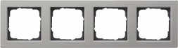 Рамка Gira E2 Нержавеющая сталь установочная 4-постовая 021433