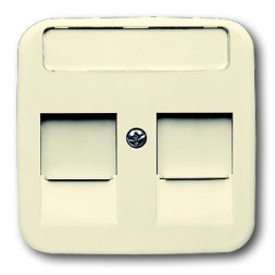 Плата центральная (накладка) ABB Busch-Duro 2000 SI слоновая кость для коммуникационных розеток с суппортами 1810 1812 1814 1816 и 1818 с полем для надписи 2CKA001753A9975 1800-212-500