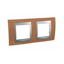 Рамка Schneider Electric Unica Top Вишня / Алюминий 2 поста MGU66.004.0M2