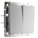 Перекрестный переключатель двухклавишный серебряный Werkel W1123008