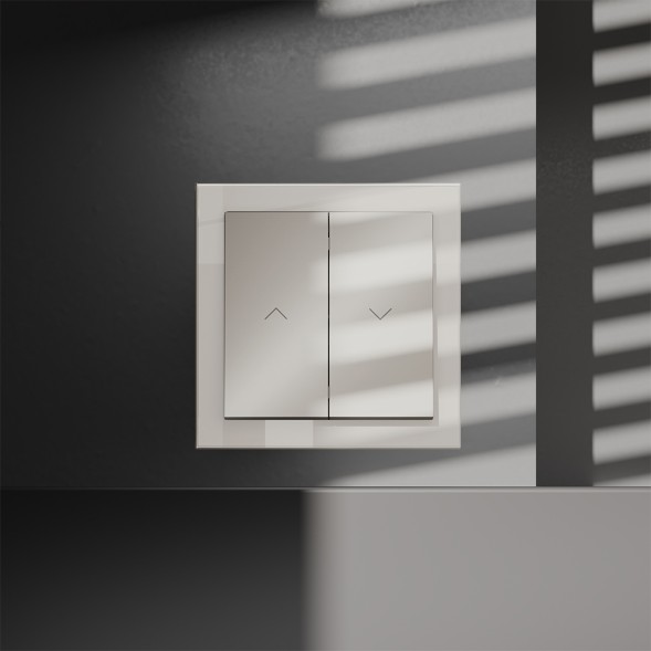 Выключатель встраиваемый VOLTUM S70 для жалюзи 10А, (кашемир)