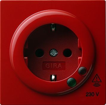 Розетка Gira S-color Красный с защитой от перенапряжения 045143