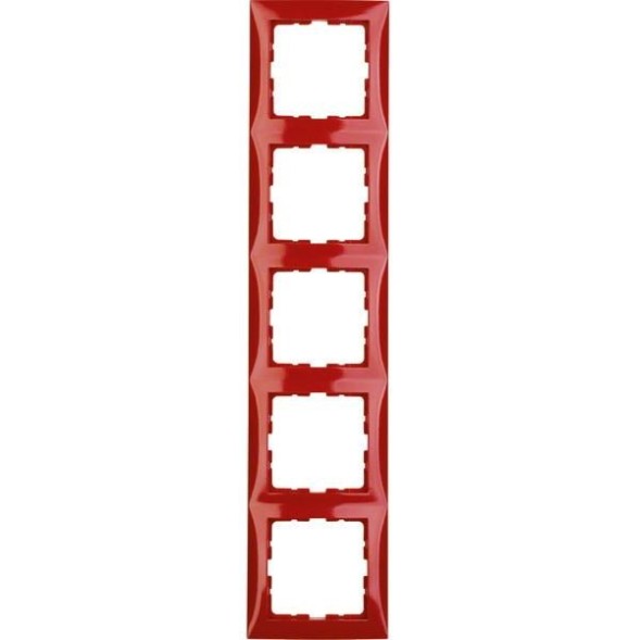 Рамка Berker S.1 Красный с блеском 5 постов вертикальная 10158962