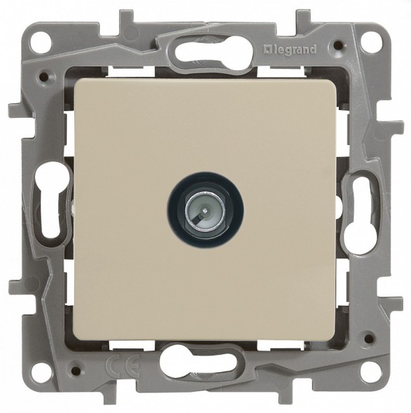 Розетка TV Legrand Etika слоновая кость оконечная - 5 дБ - 5-862 мГц 672365
