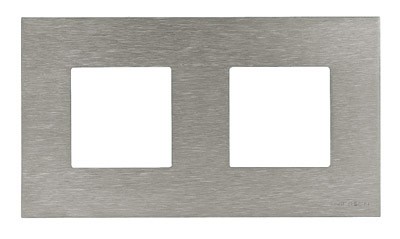 Рамка ABB Zenit Натуральная сталь 2 поста 2CLA227200N4001 N2272 OX
