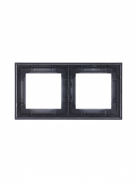 Рамка ABB Levit Сталь / Дымчатый чёрный 2 поста 2CHH015020A6069 3901H-A05020 69W