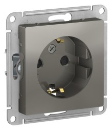 РОЗЕТКА с заземлением со шторками, 16А, механизм, быстрозажим. клем., СТАЛЬ Schneider Electric Art Gallery GAL000945S