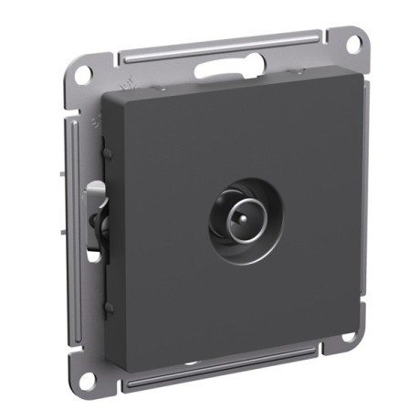 ATN001492 Atlasdesign TV РОЗЕТКА проходная 4DB, механизм, БАЗАЛЬТ Schneider Electric