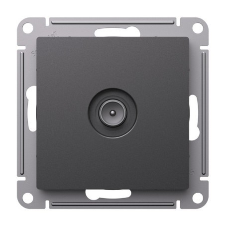ATN001492 Atlasdesign TV РОЗЕТКА проходная 4DB, механизм, БАЗАЛЬТ Schneider Electric
