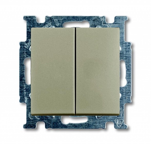 Механизм переключателя ABB Basic 55 шампань двухклавишный 1-полюсного выключателя с клавишей 2CKA001012A2167 2006/5 UC-93-5