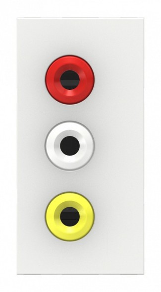 Розетка Schneider Electric Unica Modular Белый 3 RCA, 2 модуля NU343118