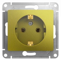 Розетка с заземлением,16А, 250В, механизм Schneider Electric Glossa Фисташковый GSL001043