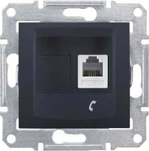Телефонная розетка Schneider Electric Sedna графит SDN4101170