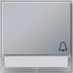 Клавиша Gira TX44 Алюминий с полем для надписи и символом &quot;звонок&quot; 067365