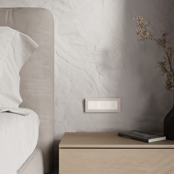 Рамка из поликарбоната на 3 поста Split айвори/белый, soft-touch Werkel W0033066