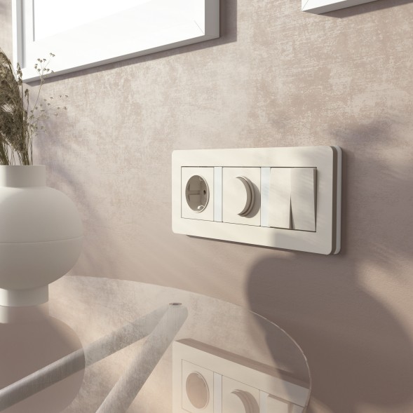 Рамка из поликарбоната на 3 поста Split айвори/белый, soft-touch Werkel W0033066