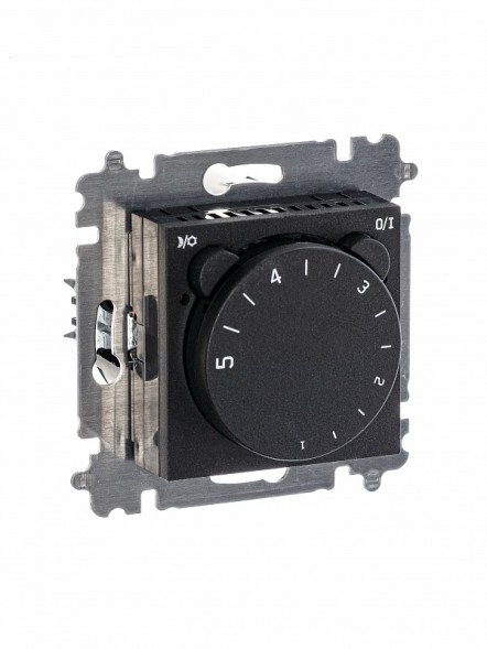 Терморегулятор ABB Levit антрацит / дымчатый чёрный с поворотной ручкой 16А 2CHH920003A6063 3292H-A00003 63W