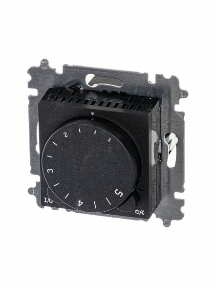 Терморегулятор ABB Levit антрацит / дымчатый чёрный с поворотной ручкой 16А 2CHH920003A6063 3292H-A00003 63W