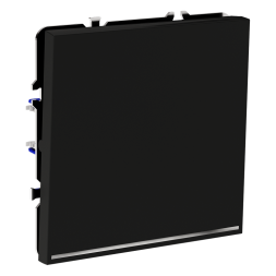 Проходной переключатель встраиваемый VOLTUM S70 одноклавишный с подсветкой 10А, (черный матовый)