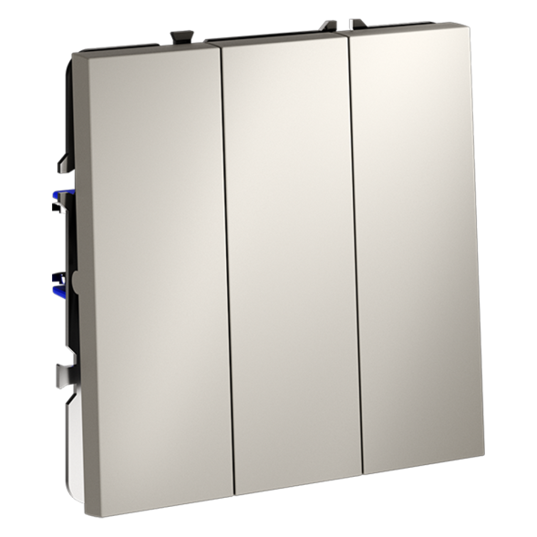 Выключатель встраиваемый VOLTUM S70 трехклавишный 10А, (кашемир)