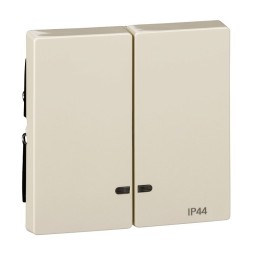 Две клавиши Merten M-серия бежевый с окошком для световой индикатор IP 44 MTN3424-0344